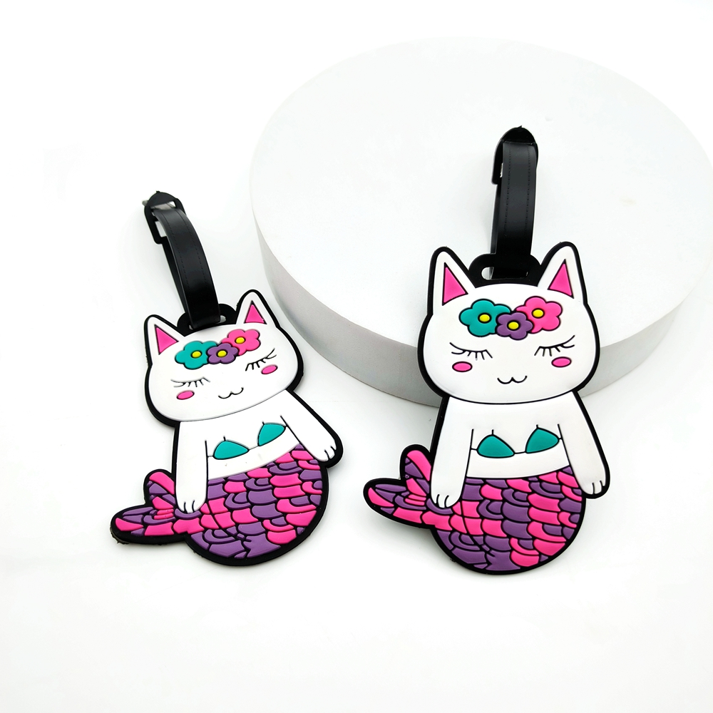 Travel Accessories International - 1PC/2PCS Cute Kitten Mermaid Luggage Tag