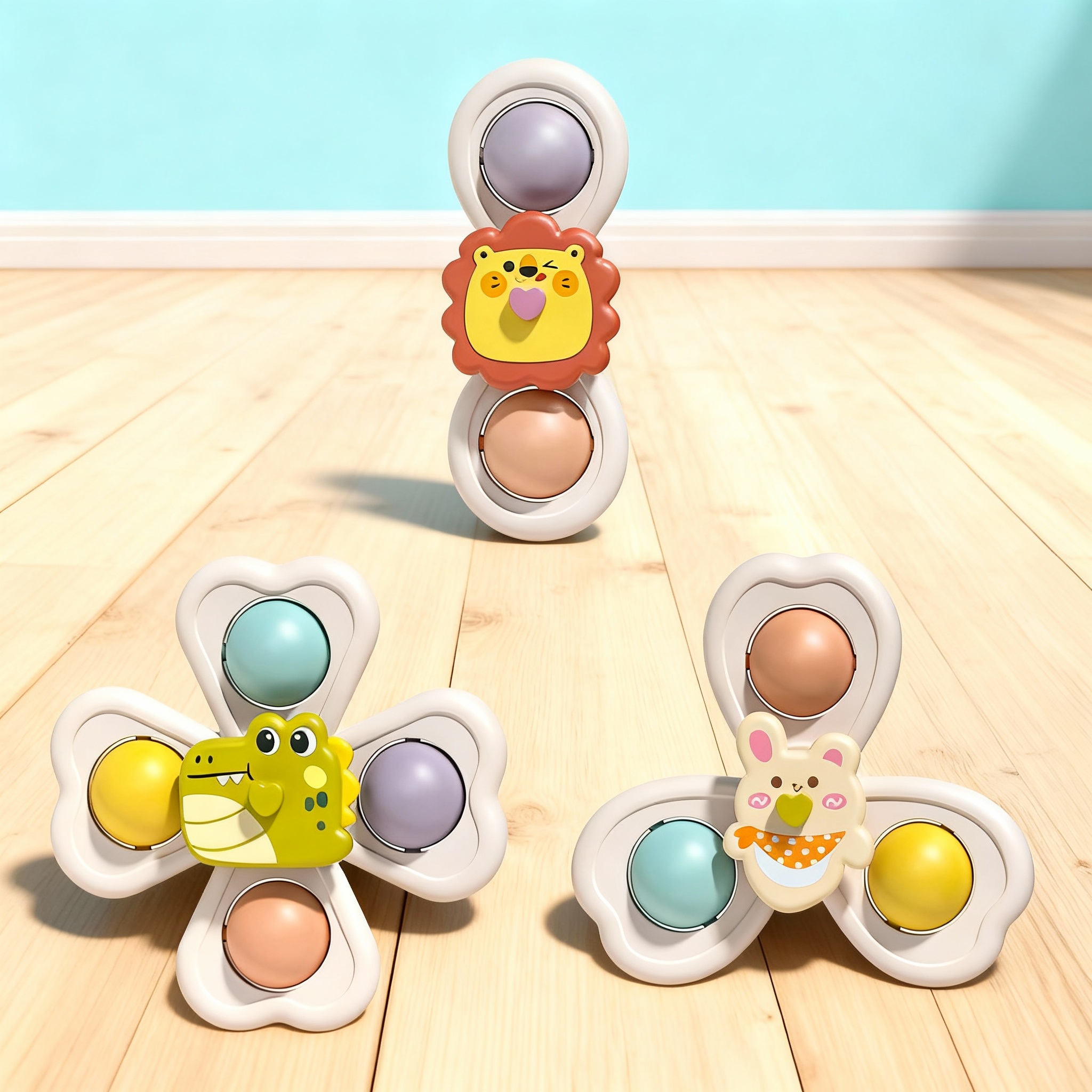 Travel Accessories Baby - 3PCS Suction Cup Rotating Toy for