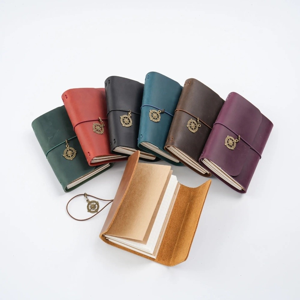 Travel Journal Accessories - Handmade Retro Passport Travel Notebook Tri-fold