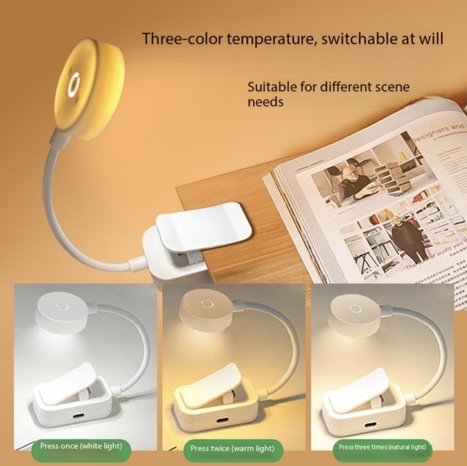 Book Light Flexible - Folding Mini Clip Book Lamp USB