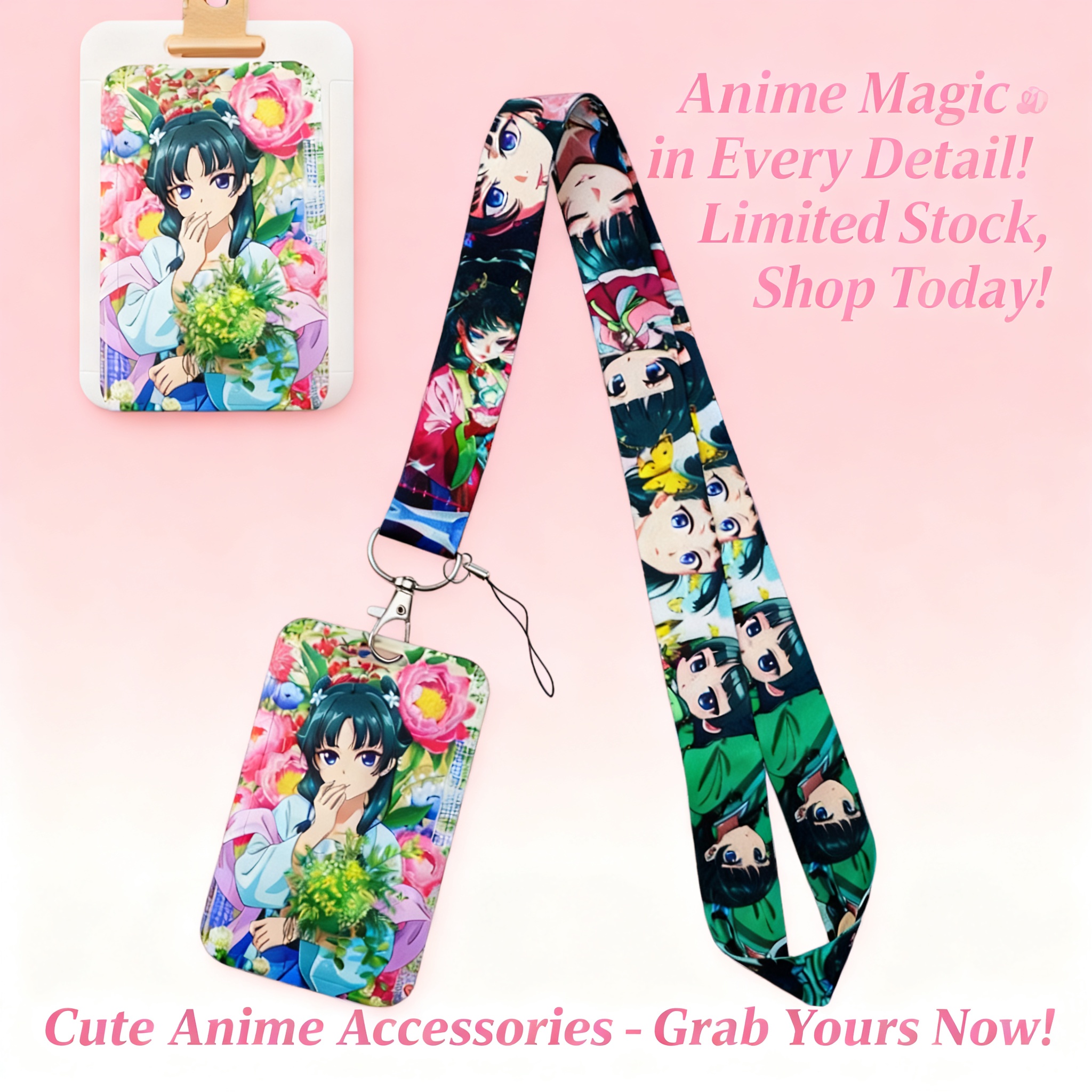 Travel Accessories Store - Cute Anime Girl Lanyard Neck Strap