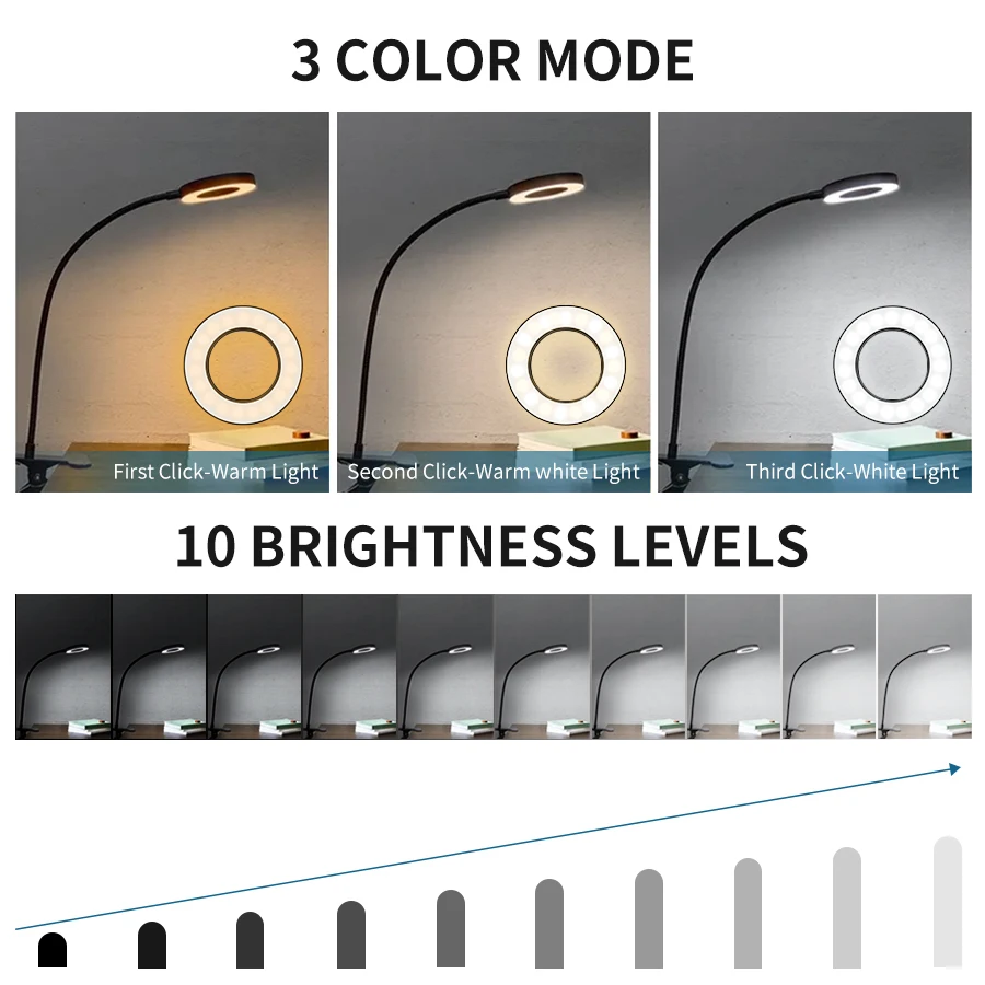 48 LEDs Clip on Desk Lamp 360° - Book Light Flexible incelemesi ve fiyatı