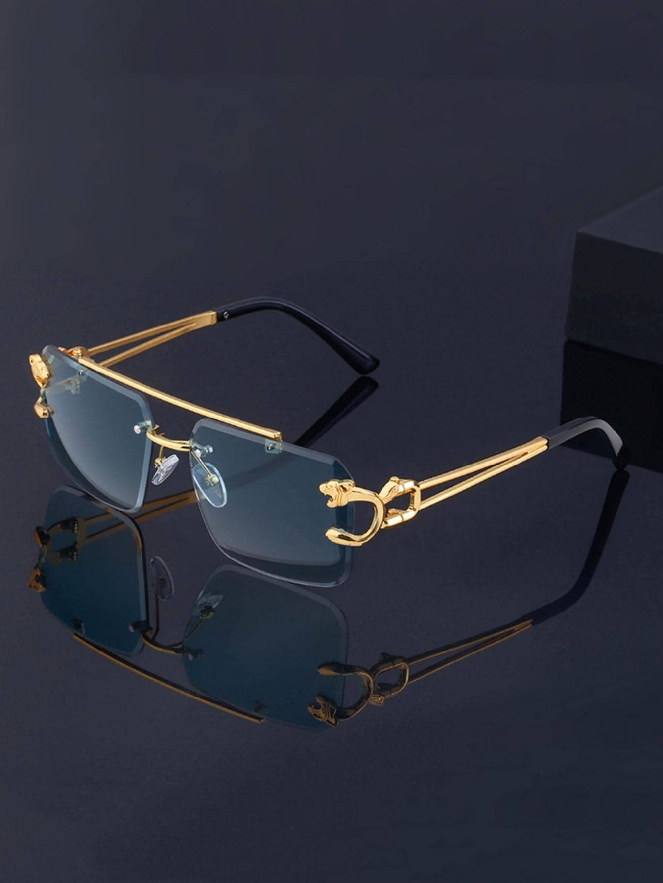 1pair Men Rimless Fashion Glas - Travel Accessories For Men incelemesi ve fiyatı