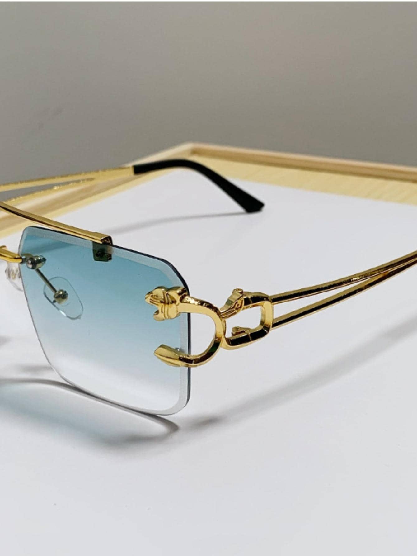 1pair Men Rimless Fashion Glas - Travel Accessories For Men incelemesi ve fiyatı