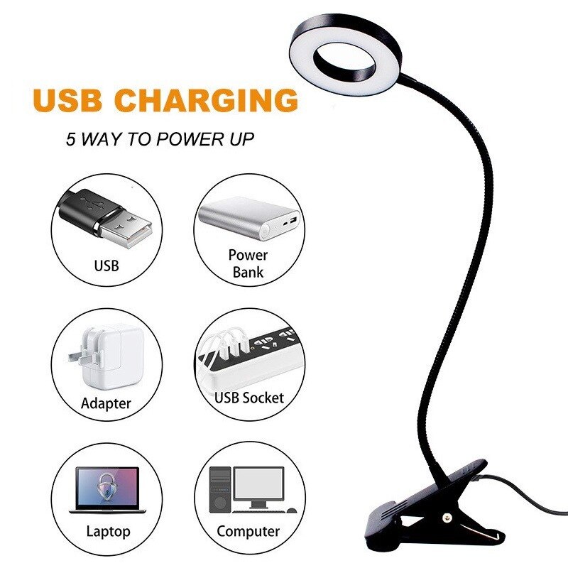 48 LEDs Desk Lamp Clip USB Boo - Book Light Flexible incelemesi ve fiyatı