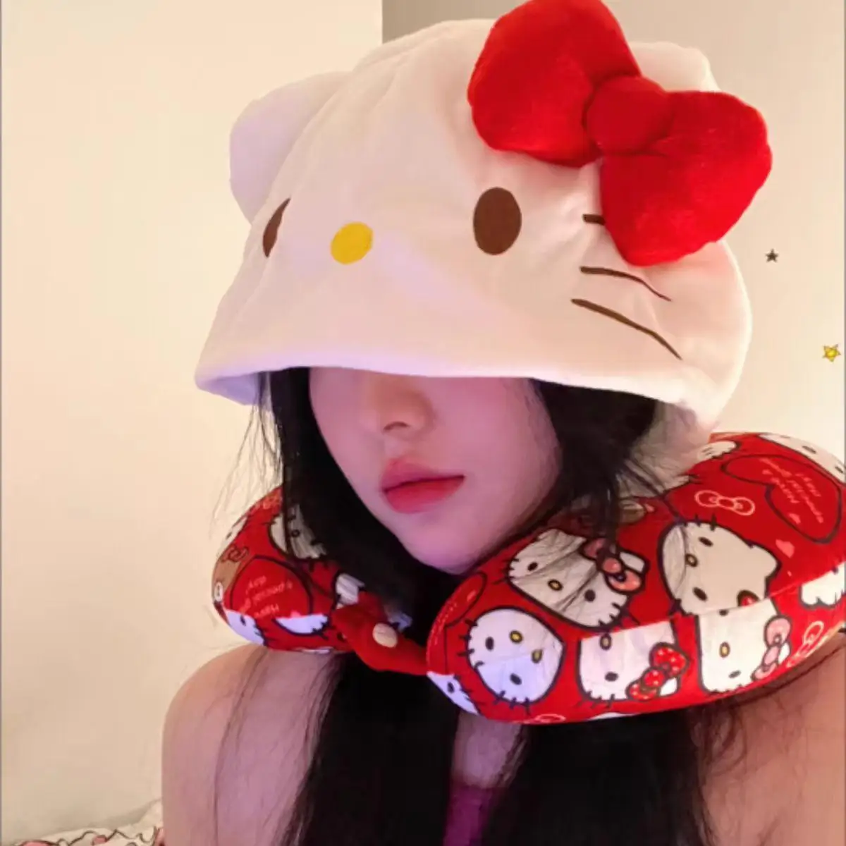 Kawaii Kitty Style Hooded U-Sh - Travel Accessories Neck incelemesi ve fiyatı