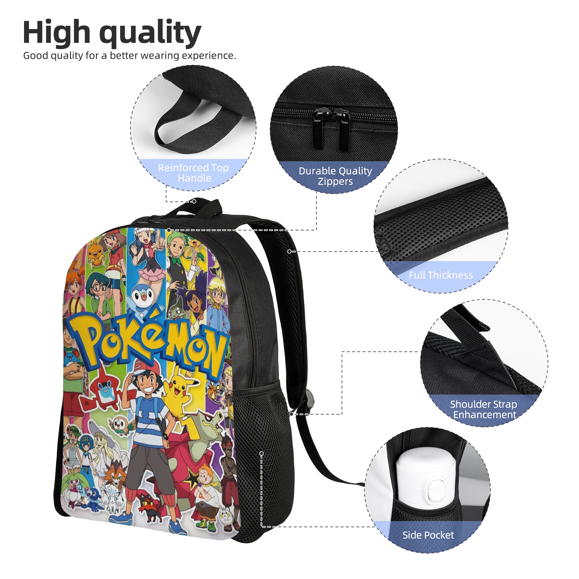 Pokemon Cartoon Backpack for M - Travel Journal Accessories incelemesi ve fiyatı