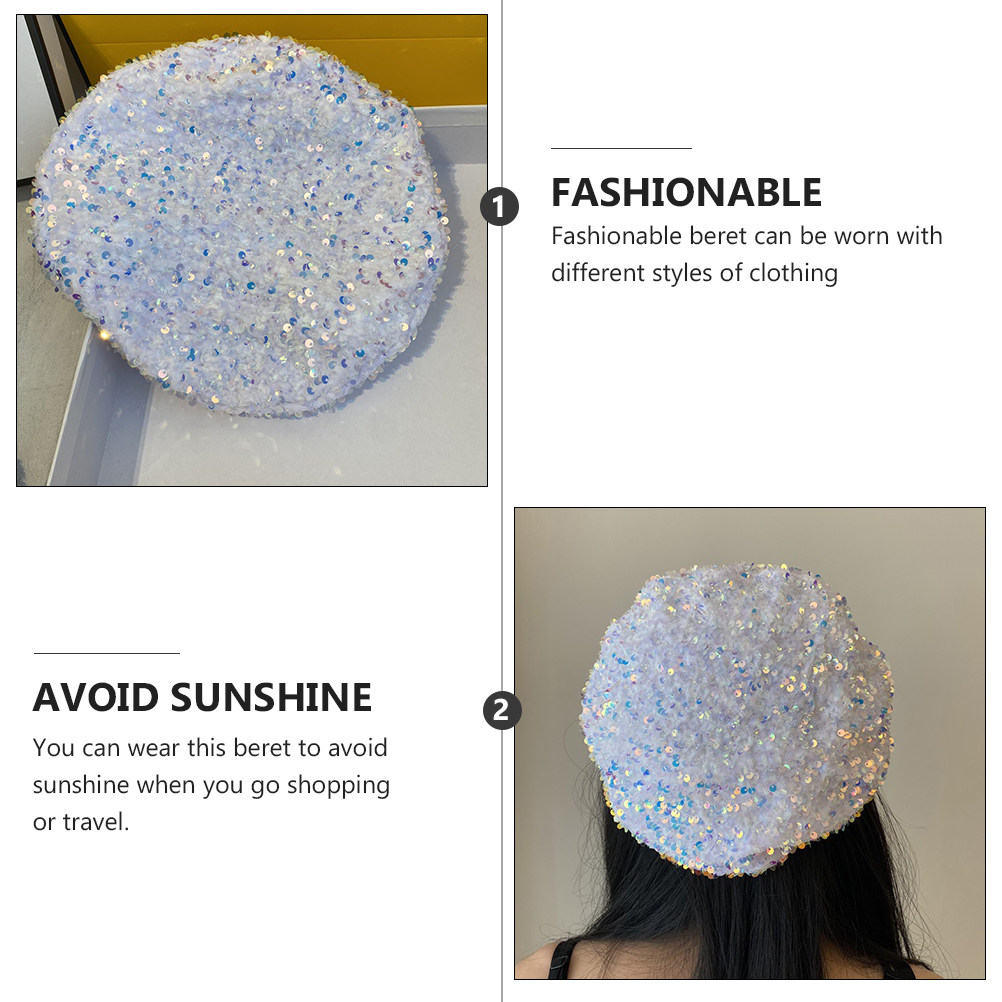 1Pcs Glitter Sequin Beret Wome - Travel Accessories Present incelemesi ve fiyatı