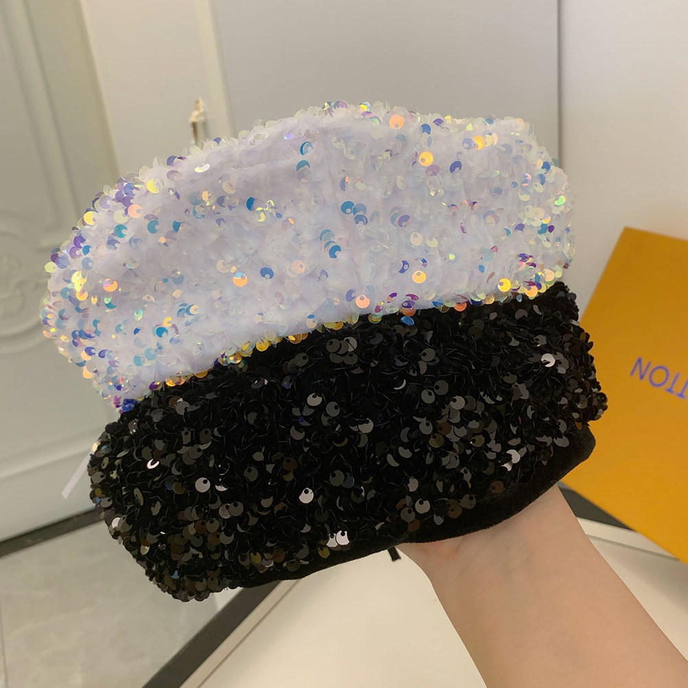1Pcs Glitter Sequin Beret Wome - Travel Accessories Present incelemesi ve fiyatı