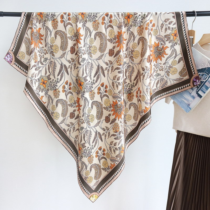 Silk Scarf 110CM Women Hand Ro - Travel Accessories Neck incelemesi ve fiyatı