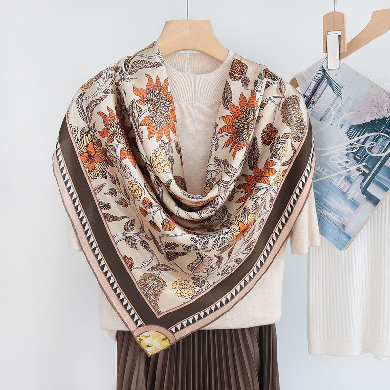 Silk Scarf 110CM Women Hand Ro - Travel Accessories Neck incelemesi ve fiyatı