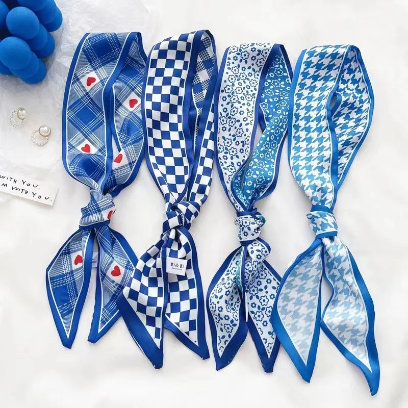 Klein blue silk scarf new chec - Travel Accessories Neck incelemesi ve fiyatı
